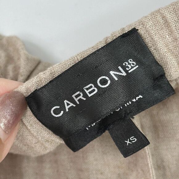 CARBON38 Womens Tan Linen Wide Leg Pants Size XS - Picture 3 of 13